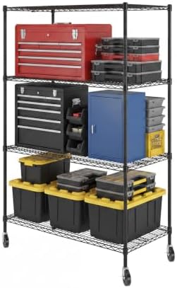SafeRacks 4-Tier Black Wire Shelving by SafeRacks