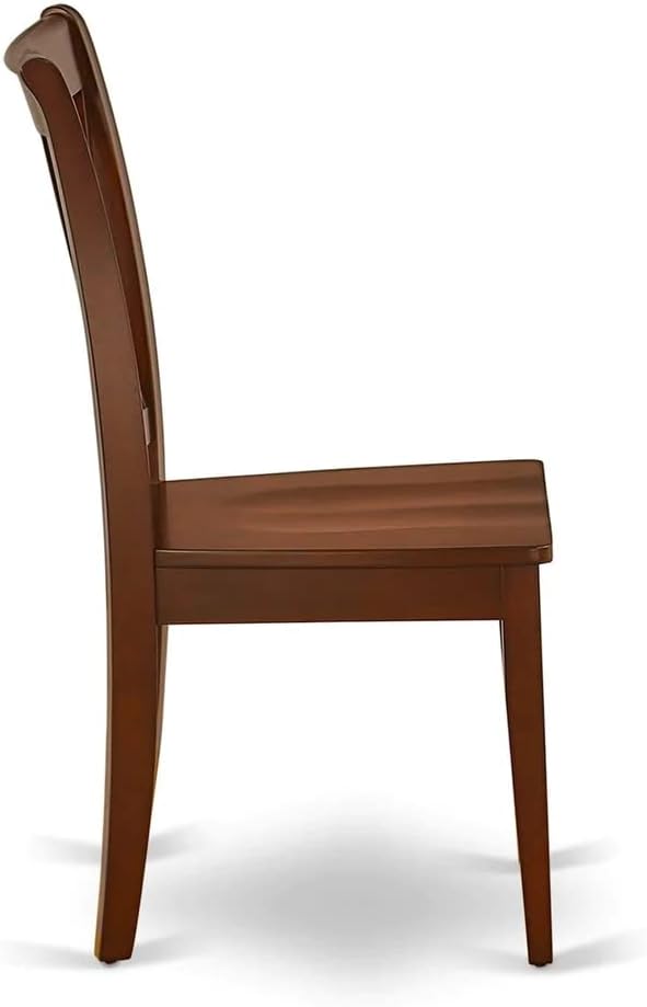 East West Furniture MZCL5-MAH-W 5 Piece Dining Room Table Set Includes a Rectangle Dining Table with Dropleaf and 4 Wood Seat Chairs, 36x54 Inch, Mahogany