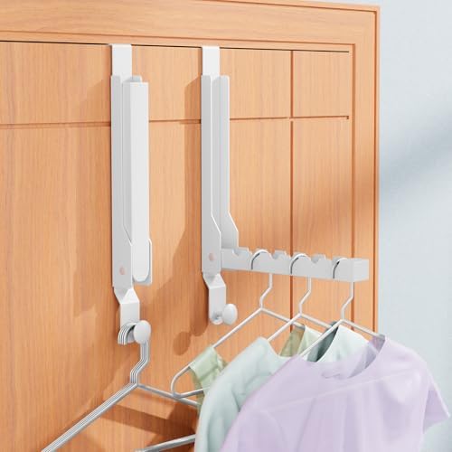 4 Pack Over The Door Hanger Folding Clothes Drying Rack, Folding Hanging Coat - Image 2
