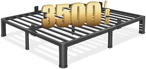 10 inch Queen Bed Frame with Round Corner Legs and Headboard Hole Mattress by YITONGANGEL