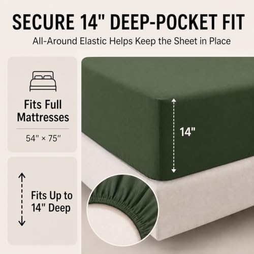 CozyLux Full Size Comforter Sets Olive Green - Image 5