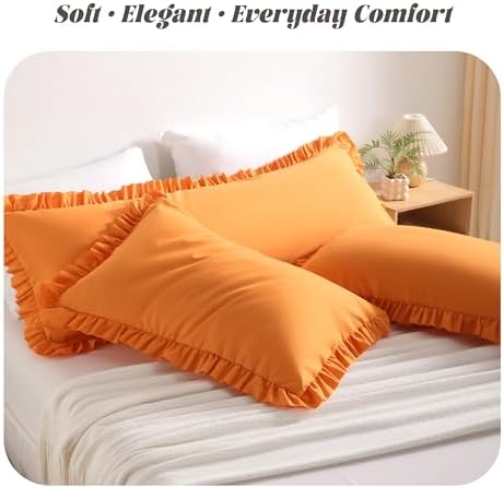 BEDSUM Queen Ruffled Pillow Shams - Image 2