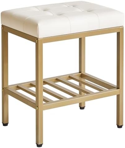 IBUYKE Rectangular Makeup Stool, PU Seat Vanity Chair by IBUYKE