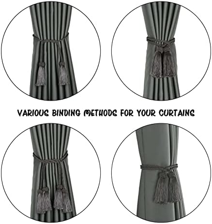 BEL AVENIR 6 Pack Handmade Rope Tassel Curtain Tiebacks - Image 4