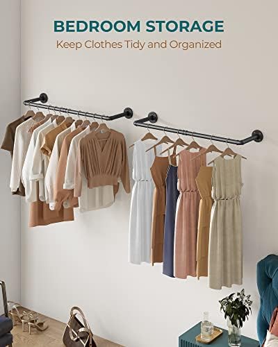 OROPY 38.4" Industrial Pipe Clothes Rack Wall Mounted, Heavy Duty, 2 Pack - Image 4
