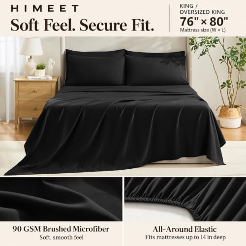 HIMEET King Size Comforter Set Black, 7 Pieces Bed in a Bag - Image 5