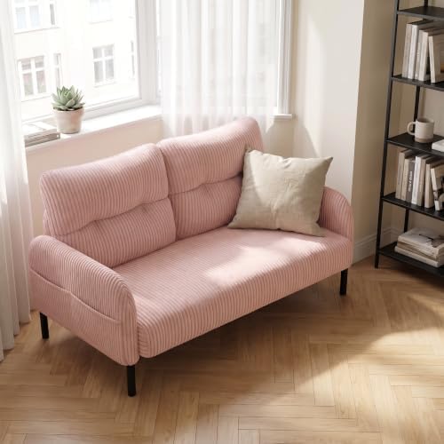 47" Corduroy Loveseat Sofa, 2 Seat Small Couch - Image 7