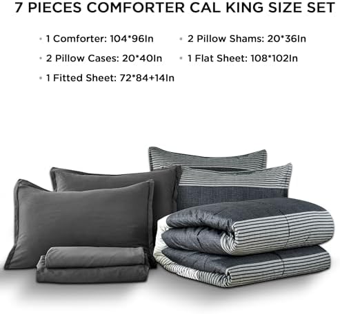 Andency California King Comforter Set, 7 Pieces Bedding - Image 7