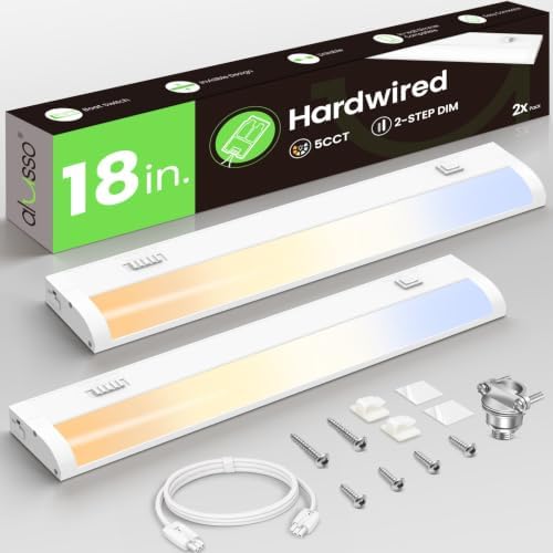ALUSSO Hardwired 120V Under Cabinet Lighting 18 Inch Counter Kitchen Closet by ALUSSO
