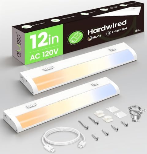 ALUSSO Hardwired 120V Under Cabinet Lighting 12 Inch Counter Kitchen Closet by ALUSSO