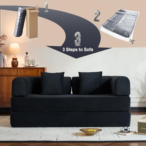 78" Convertible Floor Sofa Bed, Boneless Couches - Image 6