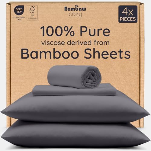 Bambaw 100% Viscose Derived from Bamboo Sheets Queen Size Set – 4pcs Cooling by Bambaw