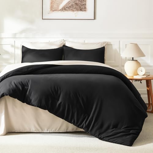 Litanika Black California King Comforter Set, 3 Pieces Solid Bedding - Image 6