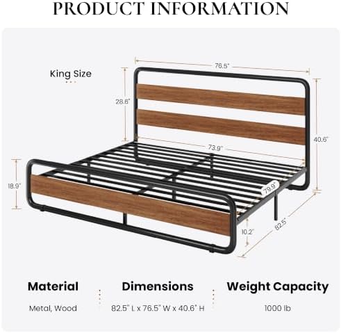SHA CERLIN King Size Metal Bed Frame - Image 2