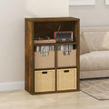 Furinno Cubicle Record Player Stand, 5-Cube Record Storage, Amber Pine by Furinno-FitsYourSpaceFitsYourBudget