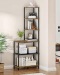 6-Tier Corner Shelf, Industrial Corner Bookshelf by Choezon