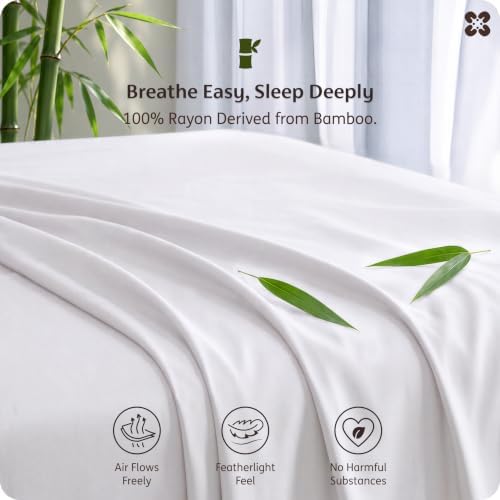 Bedsure PureWoven 100% Rayon Derived from Bamboo, Queen Sheets, 4 Pieces - Image 3
