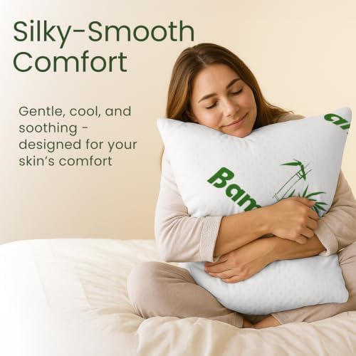 Sleepavo Memory Foam Pillows Queen Size Set of 4, Bed Pillows - Image 4