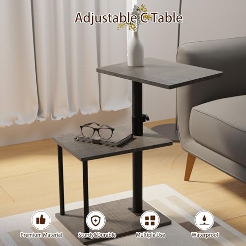 Faesun Swivel Side Table for Couch Arm, Adjustable C End Table for Recliner or - Image 5