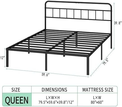 Queen Bed Frame with Classic Headboard - Image 2