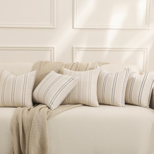 Hckot Black Striped Throw Pillow Covers 18x18 Set of 2 Accent Pillow Cover - Image 6
