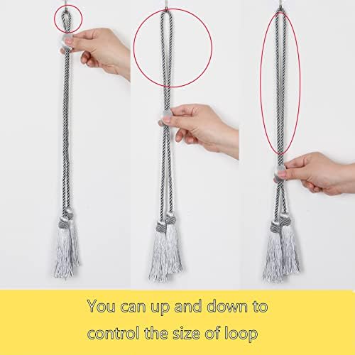 4 Pack Curtain Tiebacks with Tassel, Decorative Curtain Holdback - Image 4