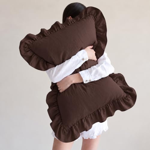 Merryword Dark Brown Pillow Shams Chocolate King Pillowcases Cute Pillow Cover - Image 4