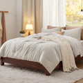 Bedsure King Comforter Set Prewashed Soft Bedding Set 3Pcs Beige 104"x90" by BEDSURE