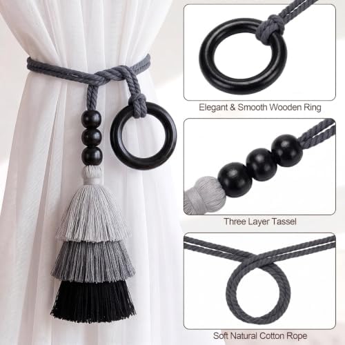 Novabright 4 Pcs Boho Curtain Tiebacks - Image 3