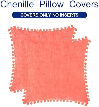 CaliTime Decorative Couch Throw Pillow Covers 18 X 18 Inches Living Coral - Image 6