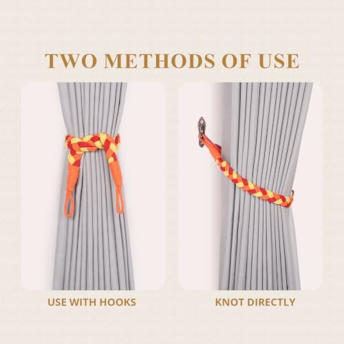 NICEEC 4 Pack Natural Cotton Rope Curtain Tiebacks Elegant Boho Style - Image 4