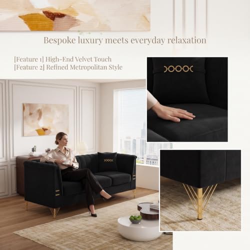 83" Oversized 3 Seater Sofa, Velvet Couch - Image 5
