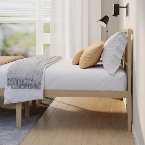 Bamboo Bed Frame with Headframe 12-Inch Solid Platform Bed with Wooden Slats - Image 5