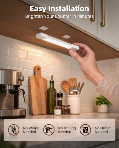 EZVALO 8'' Motion Sensor Closet Lights, Under Cabinet Lighting, 6 Pack - Image 3