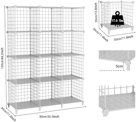 12-Cube Storage Organizer Metal Wire Shelf - Image 3