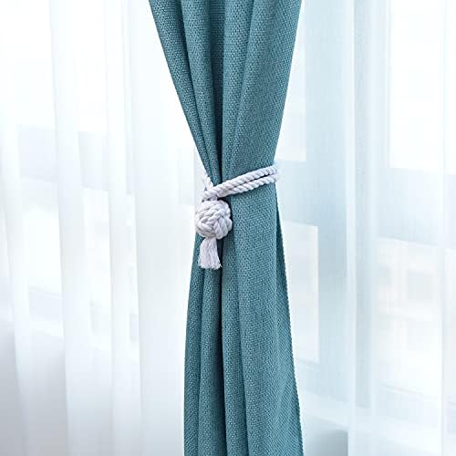 4 Pack White Curtain Tiebacks Outdoor Decorative Rope Drapes Holdbacks Tie Back - Image 6
