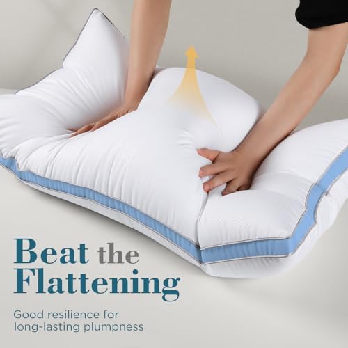 viewstar Pillows Standard Size Set of 2, Firm Support, Light Blue - Image 4