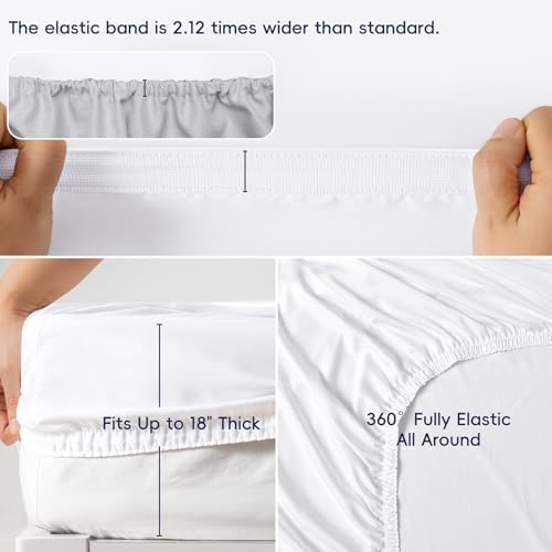 PHF 6PCS Cooling Sheets Set King Size, 100% Rayon Derived from Bamboo - Image 3