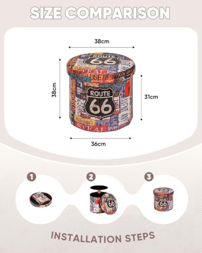 B FSOBEIIALEO Folding Storage Ottoman - Image 3