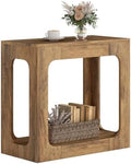 GIANTEX Narrow End Table, 2-Tier Farmhouse Side Table by Giantex
