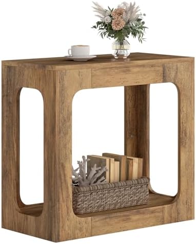 GIANTEX Narrow End Table, 2-Tier Farmhouse Side Table by Giantex
