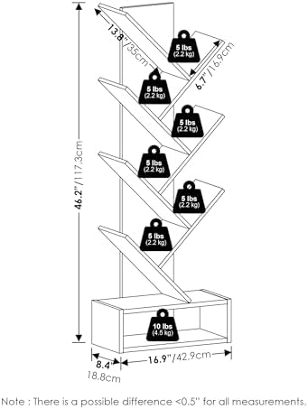 Furinno Tree Book Shelf, 7-Tier Bookshelf, Tree Bookcase - Image 3