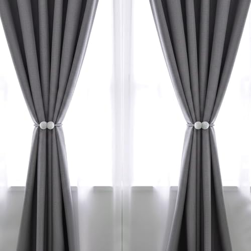 6 Pack Grey Magnetic Curtain Tiebacks - Image 2