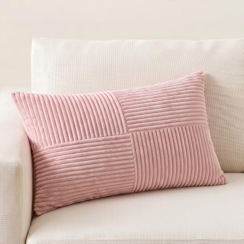 Fancy Homi Blush Pink Lumbar Decorative Throw Pillow Covers 16x32 Inch by Fancy+Homi