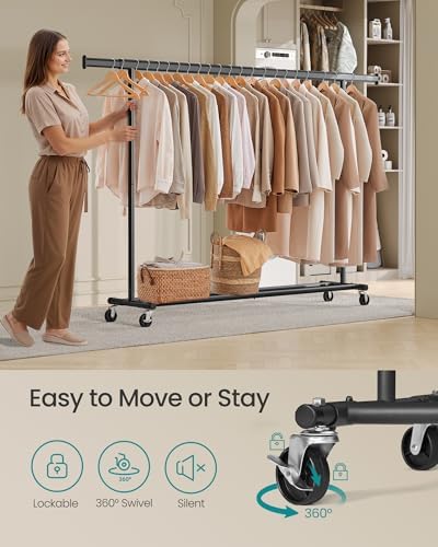SONGMICS Clothes Rack with Wheels, Heavy-Duty, 330 lb Load Capacity - Image 4