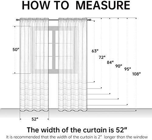 SpaceDresser Sheer Voile Window Treatment Rod Pocket Curtain Panels - Image 3