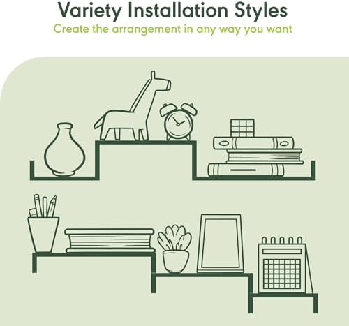 Furinno Rossi Bedroom Decor Wall Mounted Floating Display Shelves - Image 5