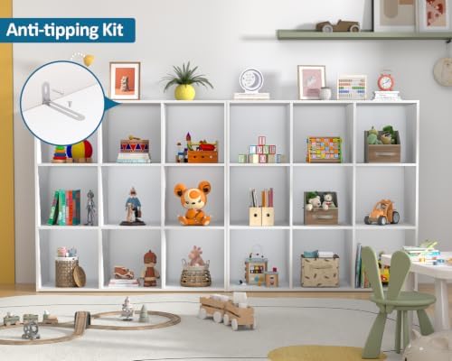 PrimeZone 9 Cube Storage Organizer, Stackable Wood Cubby Bookshelf - Image 6