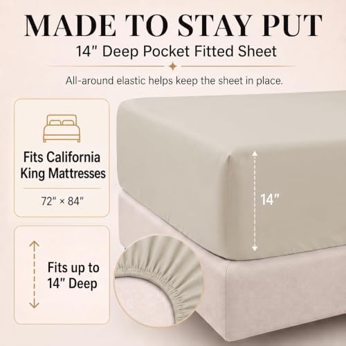 CozyLux California King Comforter Set Beige, 7 Pieces Bed in a Bag - Image 5