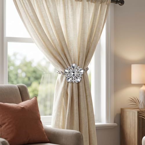 2PCS Magnetic Curtain Tiebacks Clips Holder Holdbacks Rope Tie Backs Buckle - Image 5